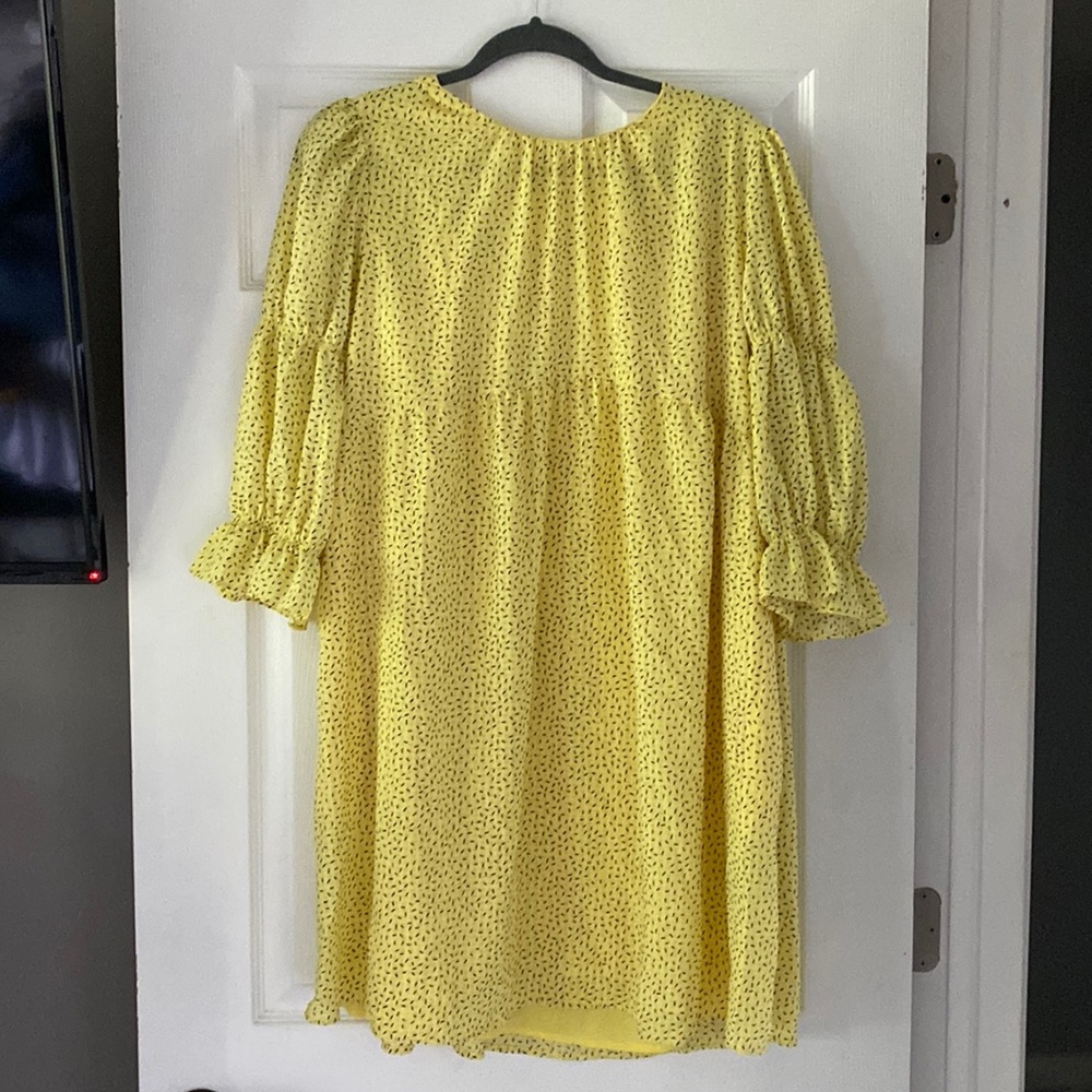 Yellow patterned babydoll dress